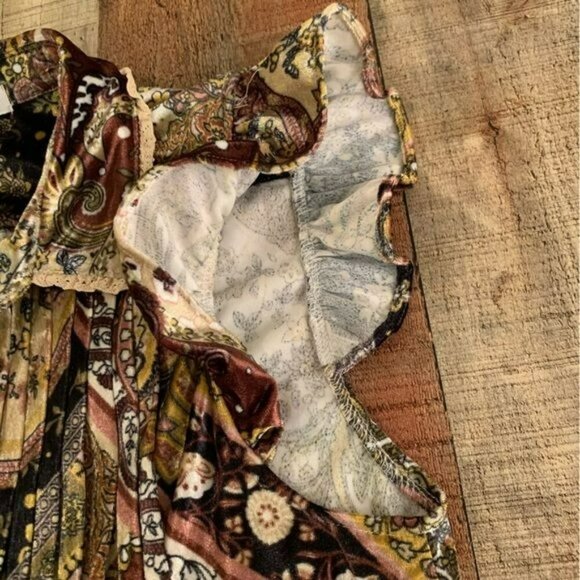 Echo Rose womens size medium tapestry paisley damask button front midi dress - Picture 8 of 11